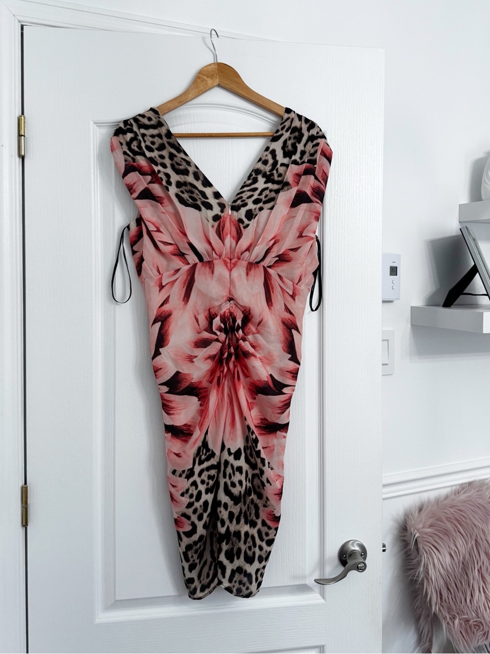 MARCIANO | Leopard and floral print sleeveless dress